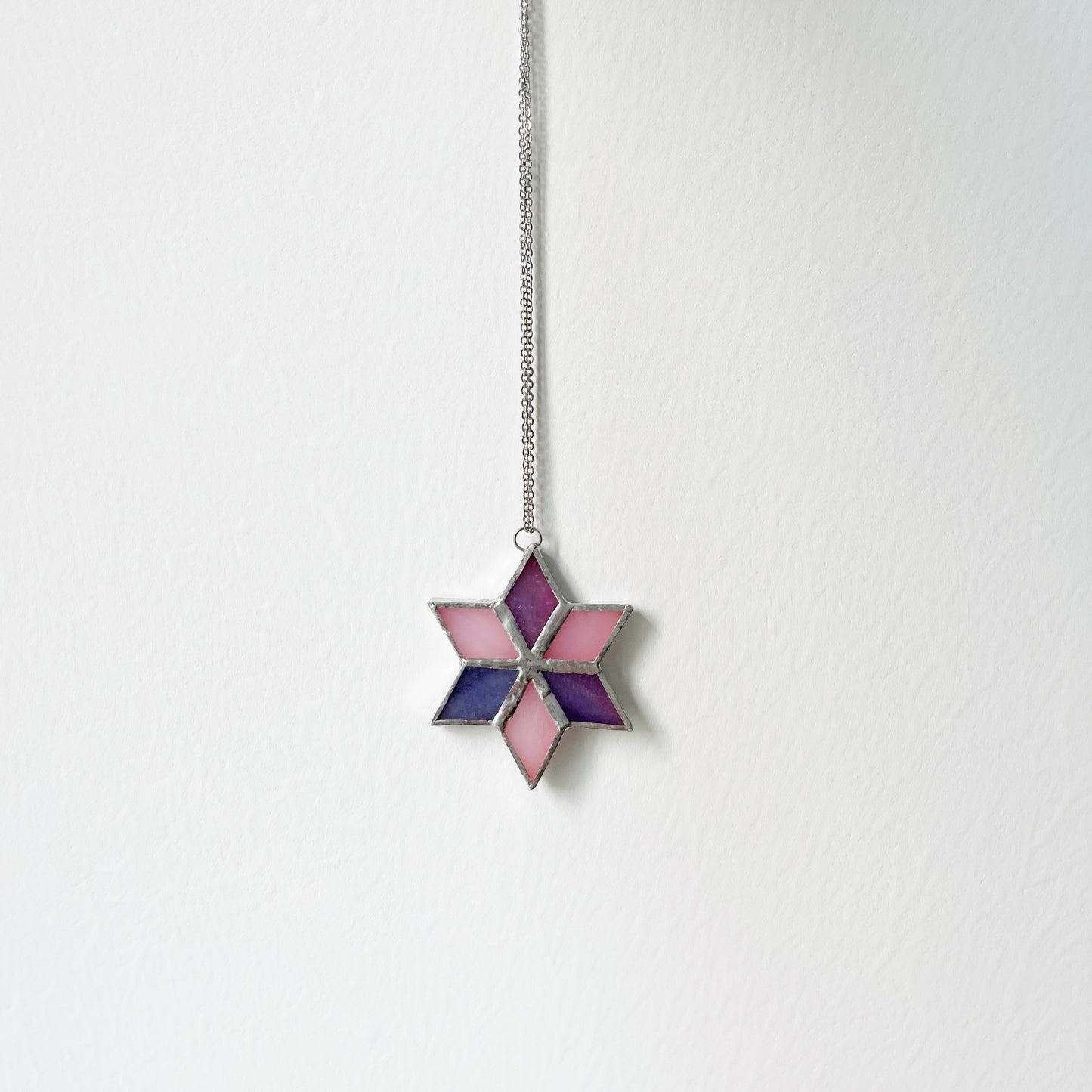 Six-Pointed Star Stained Glass Necklace