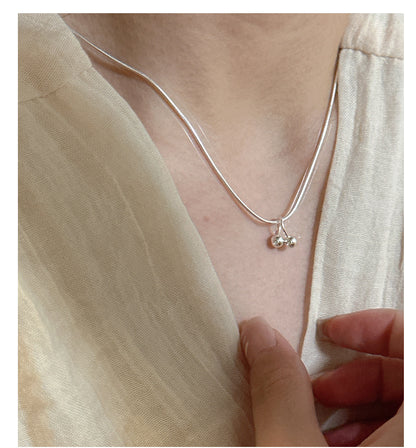 S925 Silver Silky Cherry Clavicle Necklace